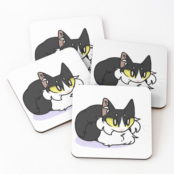 Artikelvorschau, Süßes flauschiges Schwarz-Weiß-Katzen-Design entworfen und verkauft von nummiequack.