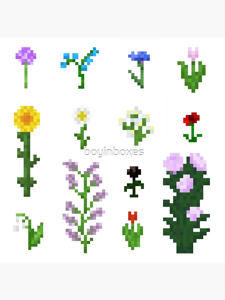 Póster «Hoja de flores de Minecraft» de boyinboxes Redbubble
