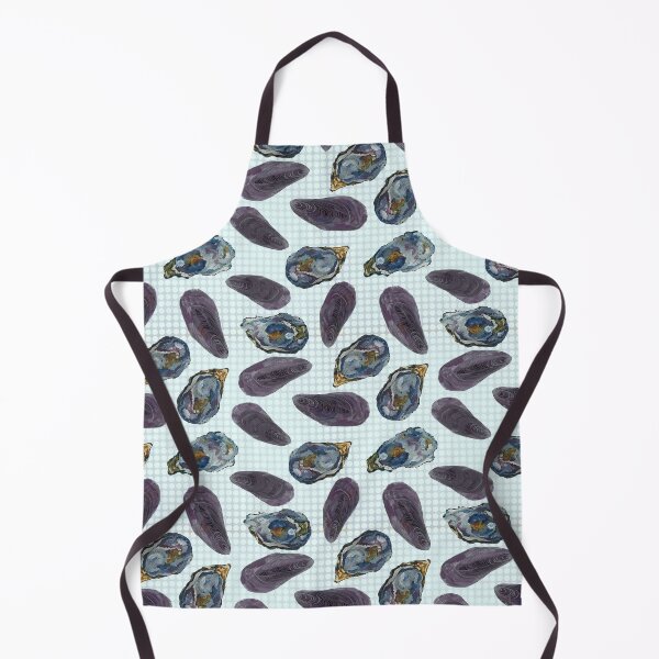 Item preview, Mussels and oysters on dot background designed and sold by cityette.