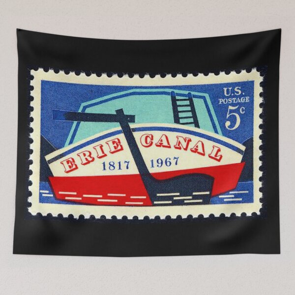Item preview, Erie Canal 150th Anniversary US Postage Stamp, Erie Canal waterway, friggate, boat, 5 cents US Postage Stamp designed and sold by Nostrathomas66.