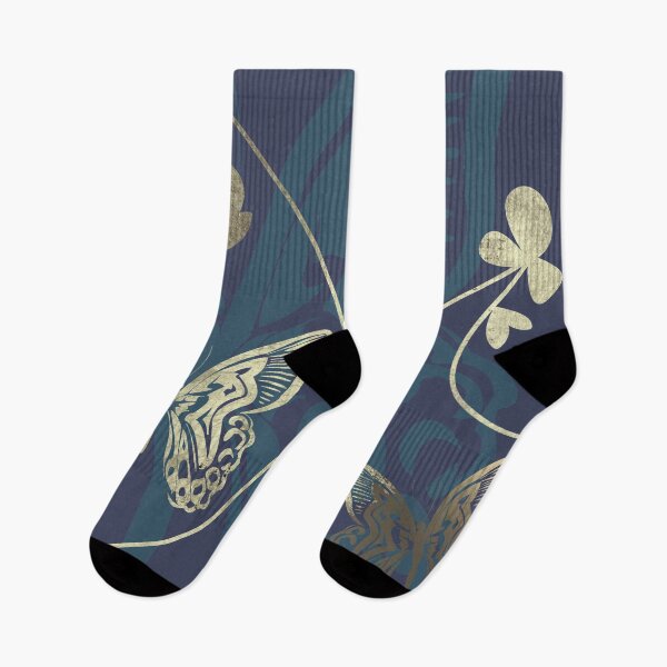 Item preview, Beautiful intricate butterfly pattern for lovers of butterflies. Navy blue and gold - Caroline Laursen original designed and sold by Caroline Laursen.