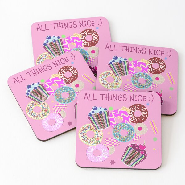 Item preview, All Things Nice! with Cupcakes, Donuts, Biscuits icons on pink icing  designed and sold by Susan Marie Williams.