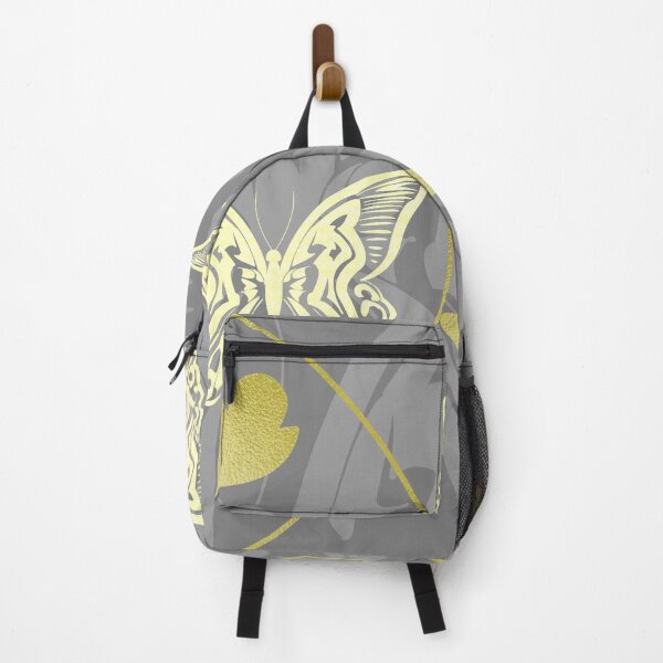 Item preview, Beautiful intricate butterfly pattern for lovers of butterflies. Mustard mellow lemon yellow and silver gray -Caroline Laursen original designed and sold by Caroline Laursen.