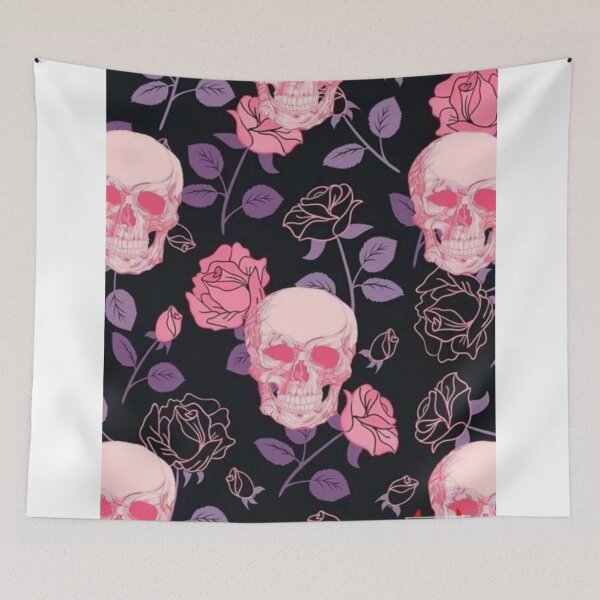 Item preview, Skull with flowers designed and sold by Oeht.