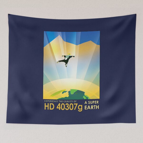 Item preview, NASA Exoplanet Travel Bureau poster Super Earth gravity designed and sold by SolidEarthArt.