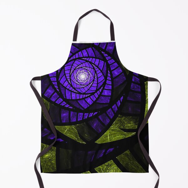 Item preview, Rose and Conch purple stained glass pattern, fractal rose, fractal conch, spiral, purple and green designed and sold by Nostrathomas66.