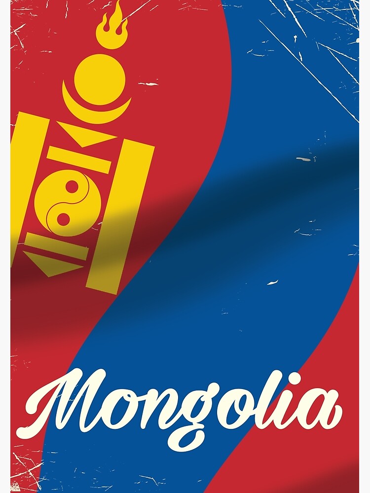 "mongolia vintage style travel poster" Poster by vectorwebstore | Redbubble