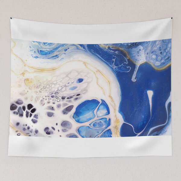 Item preview, Marble Abstract Blue and White Art designed and sold by SharpWallArts.