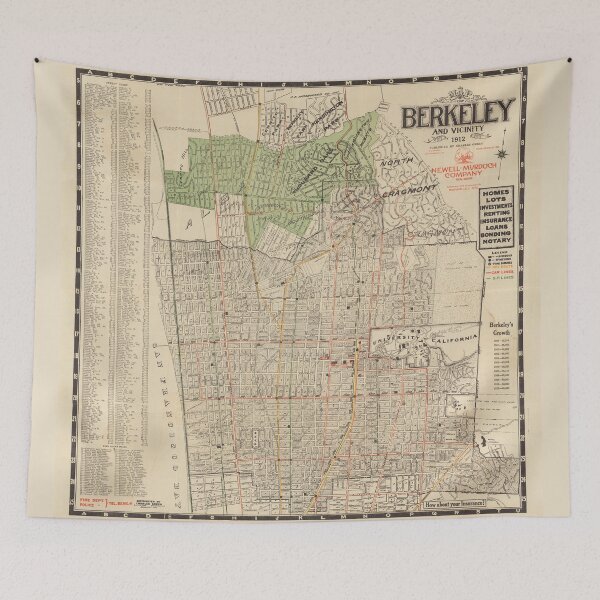 Item preview, Old Berkeley CA Map (1912) Vintage San Francisco Bay Suburb Atlas designed and sold by BravuraMedia.