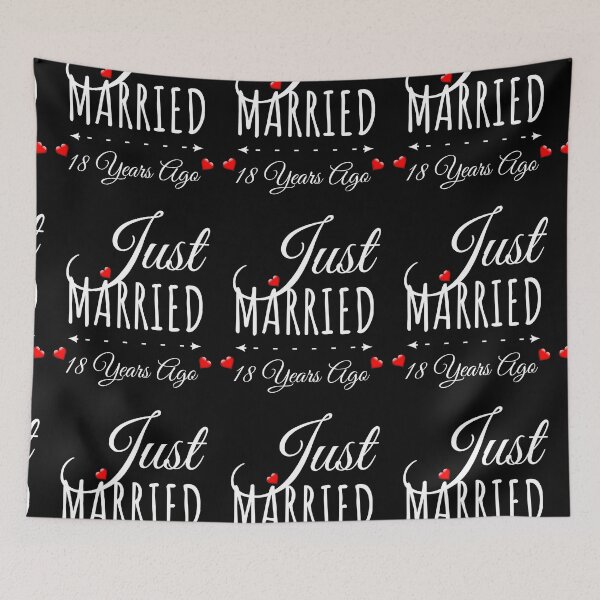 Item preview, Just Married 18 Years Ago - 18th Wedding Anniversary, 18 Years Anniversary Gift For Couple designed and sold by Mozaic Clothes.