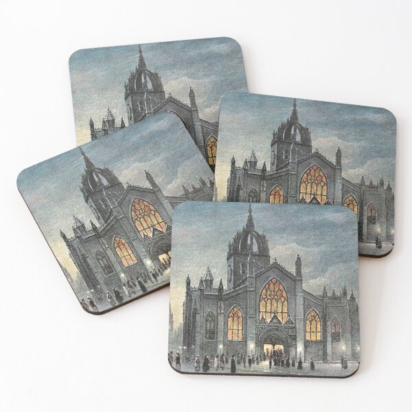Item preview, Vintage Illustration of St. Giles Cathedral at night, Edinburgh designed and sold by yourscotland.