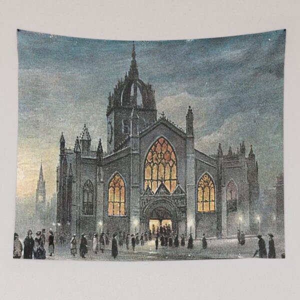 Item preview, Vintage Illustration of St. Giles Cathedral at night, Edinburgh designed and sold by yourscotland.