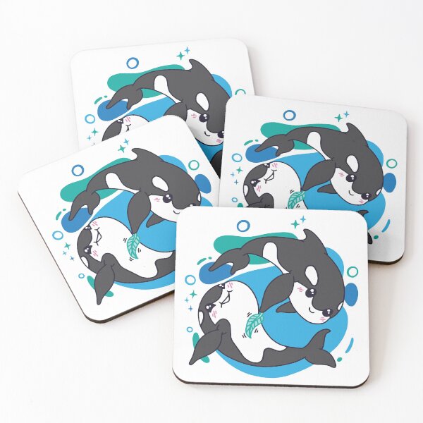 Item preview, Killer Whales Cute Cartoon designed and sold by infleims.