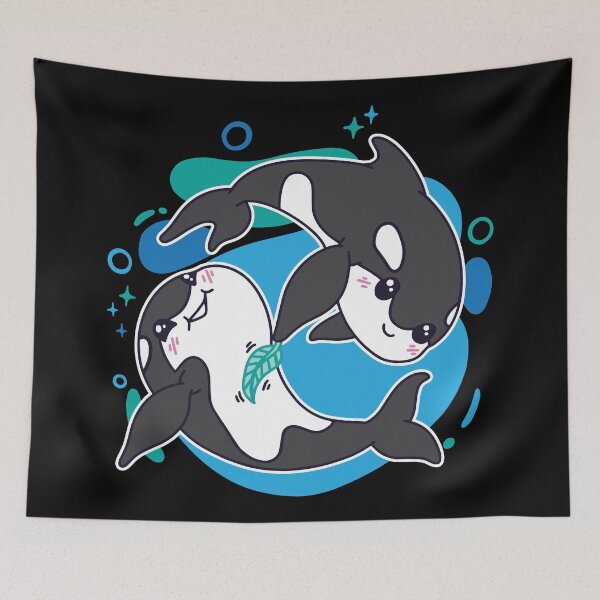 Item preview, Killer Whales Cute Cartoon designed and sold by infleims.