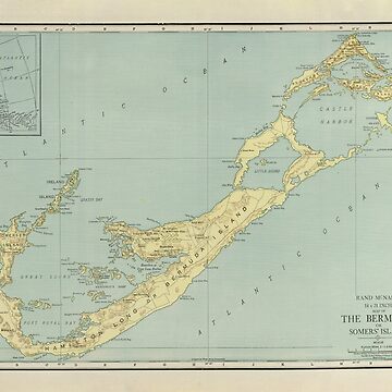 Old Bermuda Map (1924) 2024 Vintage Bermudian Island Nautical Chart Shower Curtain