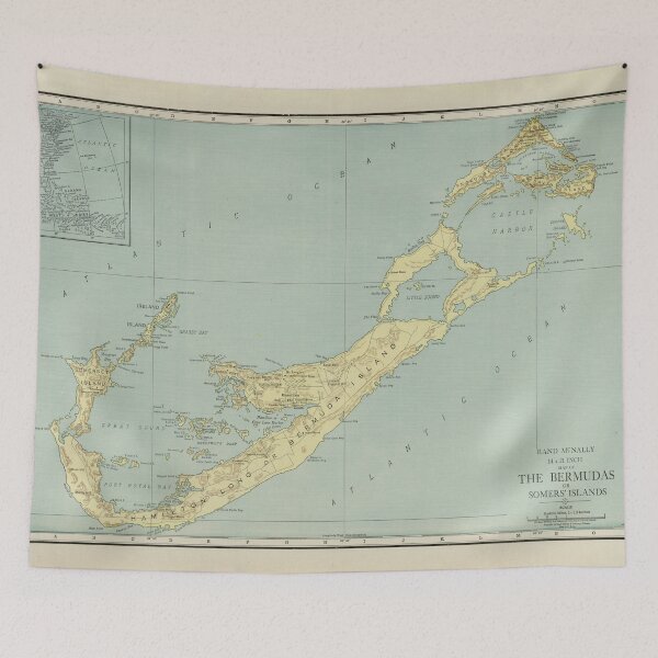 Item preview, Old Bermuda Map (1924) Vintage Bermudian Island Nautical Chart  designed and sold by BravuraMedia.