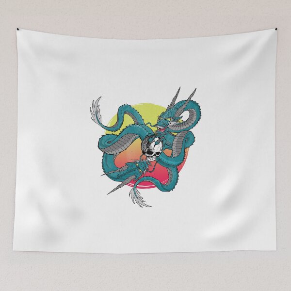 Item preview, Japanese dragon holding skull- anime design designed and sold by josephsteez.
