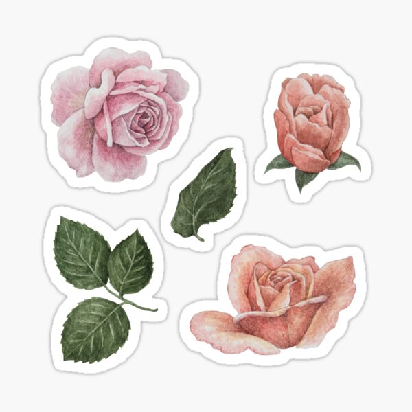 Item preview, Watercolor pink, coral and peach roses designed and sold by Pianatchaa.