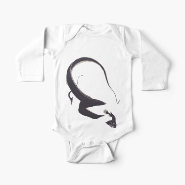 Gulper Eel Chasing Deep Sea Fish Long Sleeve Baby One-Piece