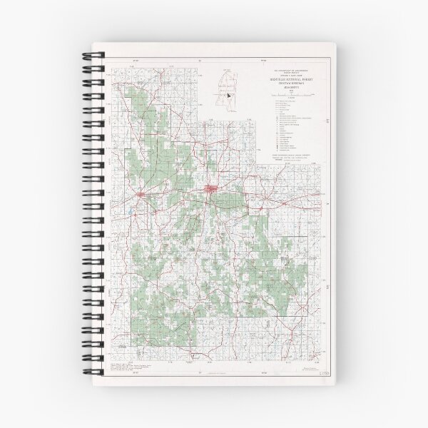 Item preview, Old Bienville National Forest Map (1964) Vintage Mississippi Woodlands Reserve Atlas designed and sold by BravuraMedia.