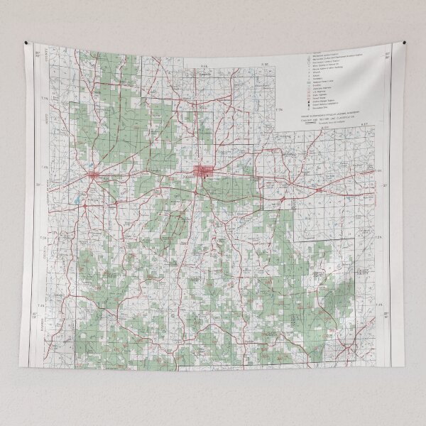 Item preview, Old Bienville National Forest Map (1964) Vintage Mississippi Woodlands Reserve Atlas designed and sold by BravuraMedia.