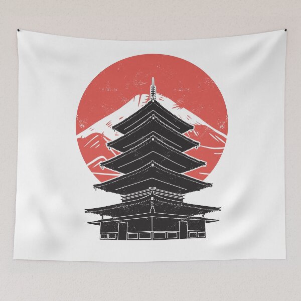 Item preview, Japanese Pagode With Mount Fuji designed and sold by infleims.