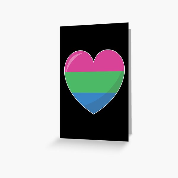 Polysexual Pride Heart Gift, Polysexual Love, Polysexual Love is Love LGBT+ Greeting Card