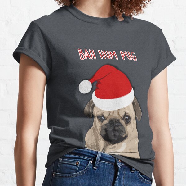 Merry Pugmas Shirt Christmas Tshirts for Men Funny Pug Dog Santa Christmas Shirt 