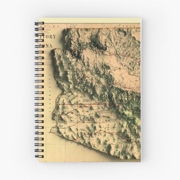 Item preview, 1876 Arizona Relief Map digitally-rendered designed and sold by ThinkAboutMaps.