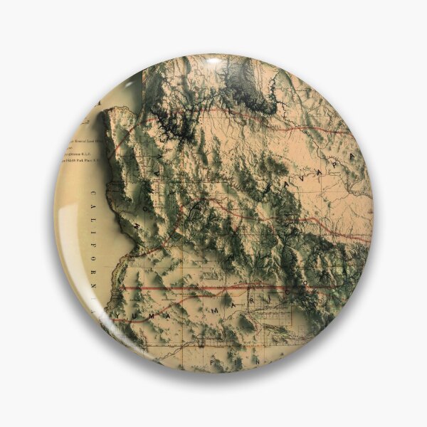 Item preview, 1876 Arizona Relief Map digitally-rendered designed and sold by ThinkAboutMaps.