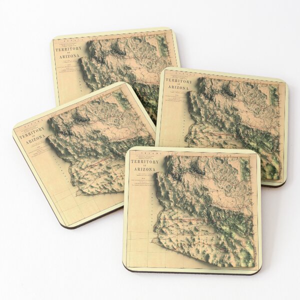 Item preview, 1876 Arizona Relief Map digitally-rendered designed and sold by ThinkAboutMaps.