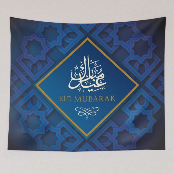 Artikelvorschau, Eid Mubarak Wandteppich, Eid Banner entworfen und verkauft von slkprint.
