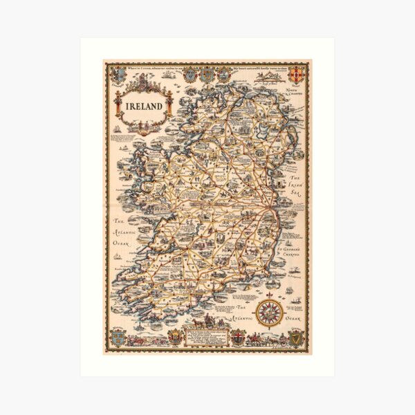 1927 vintage Ireland map Art Print
