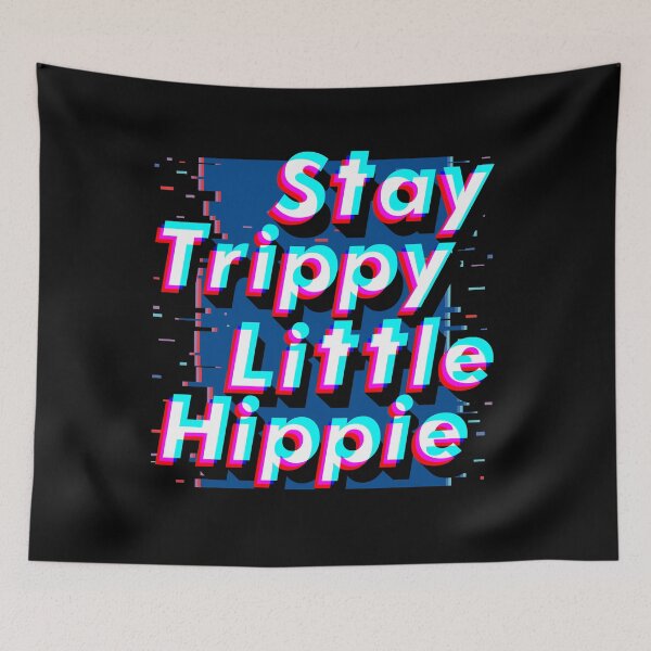 Item preview, Hippie Style - Stay Trippy Little Hippie - Cute Retro Aesthetic - Universal Vibe - Blue designed and sold by crazycollective.