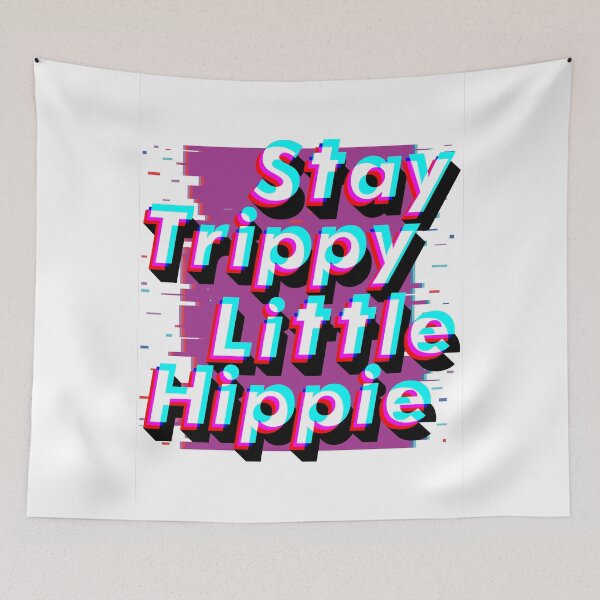 Item preview, Hippie Style - Stay Trippy Little Hippie - Cute Retro Aesthetic - Universal Vibe - Purple & White designed and sold by crazycollective.