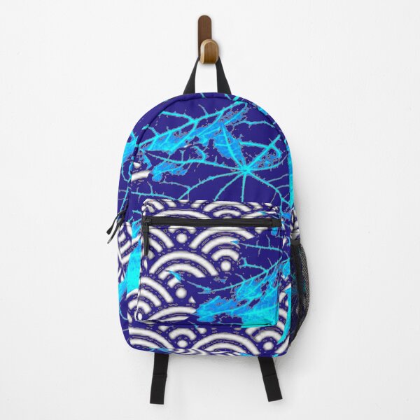 Item preview, ORIENTAL STYLE BLUE VIENED OAK PATTERNED LEAVES ART designed and sold by sharlesart.