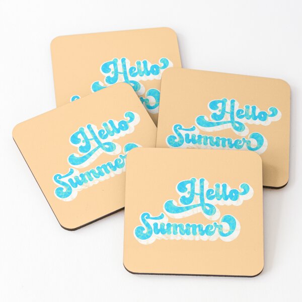 Item preview, Hello Summer Blue Retro Vintage Text Design designed and sold by Bumblefuzzies.