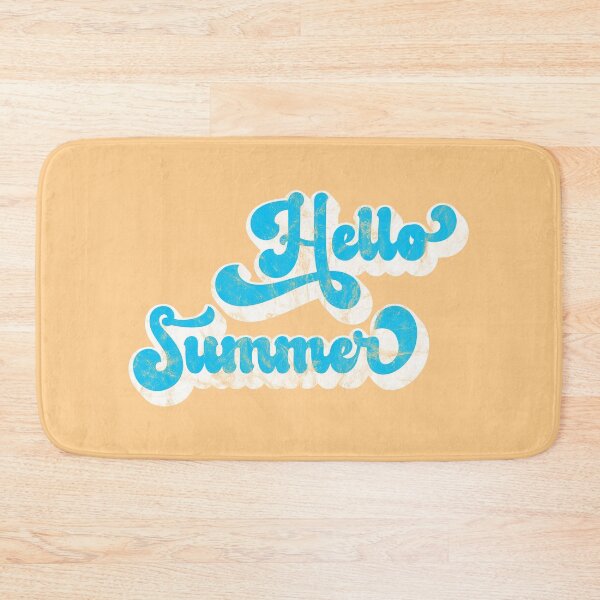 Item preview, Hello Summer Blue Retro Vintage Text Design designed and sold by Bumblefuzzies.