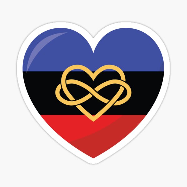 Polyamorous Pride Heart Gift, Polyamorous Love, Polyamorous Love is Love LGBT+ Sticker