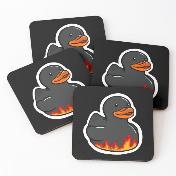 Item preview, Dark Gray Rubber Ducky with Flames designed and sold by AMsArtStudio.