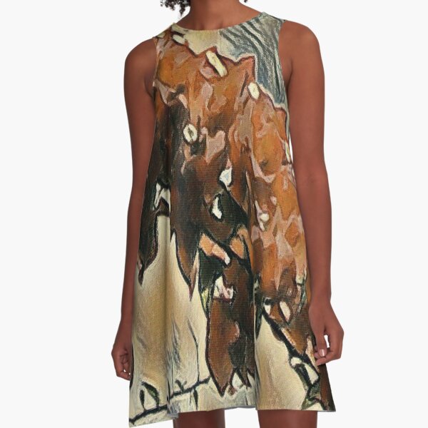 Rose Tree Art A-Line Dress