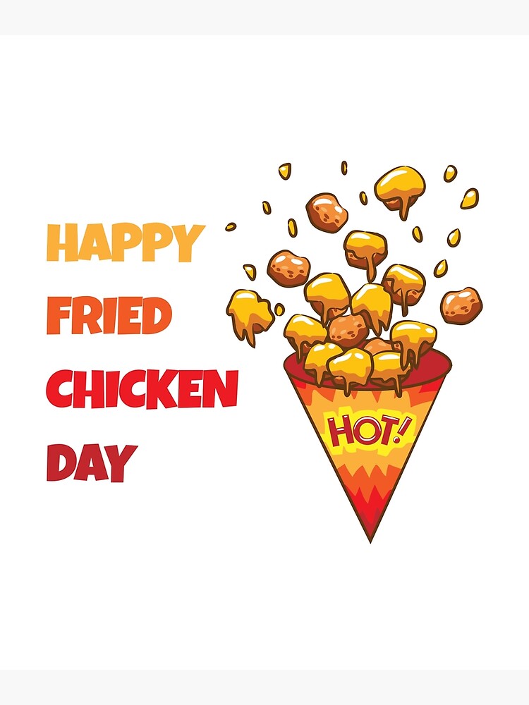 Disover Happy Fried Chicken Day National Fried Chicken Day Premium Matte Vertical Poster