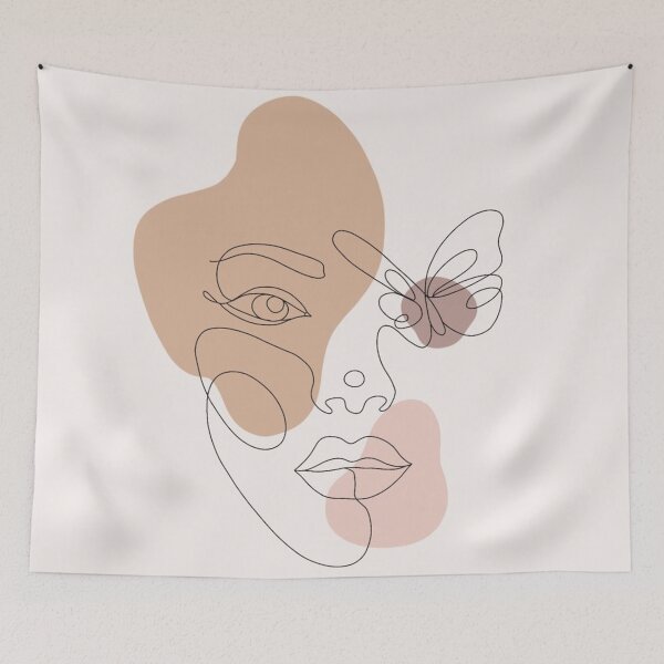 Item preview, Butterfly on Woman's Face Line Art designed and sold by LineSimplicity.