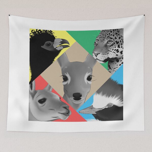 Item preview, Black and white animals in colorful shapes designed and sold by Diversity-illus.