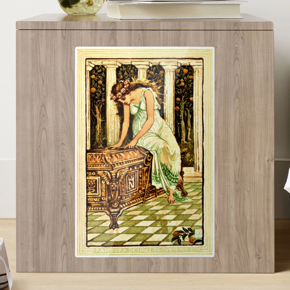 Greek Mythology Pandora Box Painting Pandora's Box Legend Italian  Renaissance Style Instant Download 