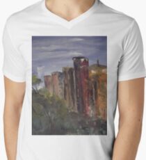 A Cityscape Men's V-Neck T-Shirt