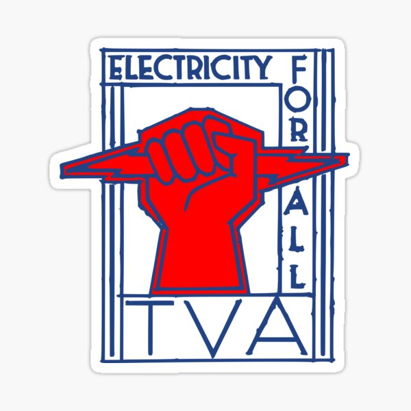 TVA-Electricity for All-Art Deco New Deal Logo Sticker