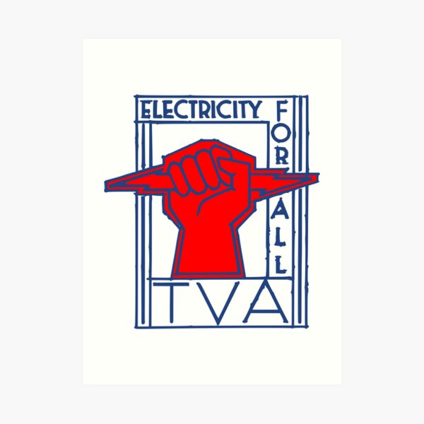 TVA-Electricity for All-Art Deco New Deal Logo Art Print
