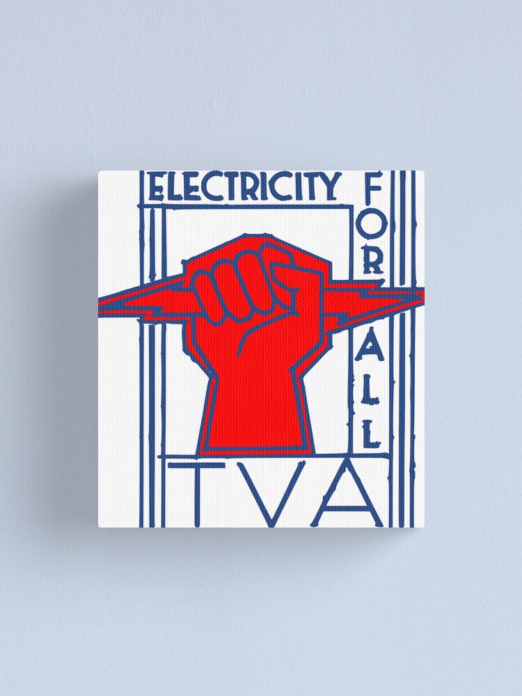 Alternate view of TVA-Electricity for All-Art Deco New Deal Logo Canvas Print