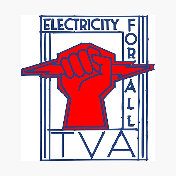 "TVAElectricity for AllArt Deco New Deal Logo" Photographic Print for